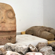 A stone skull found at the Ndachjian-Tehuacan archaeological site.